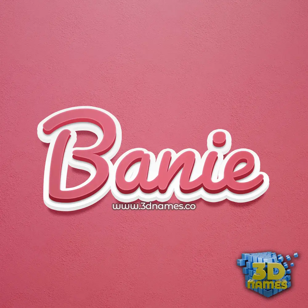 banie in Red Scribble style - 3D name wallpaper
