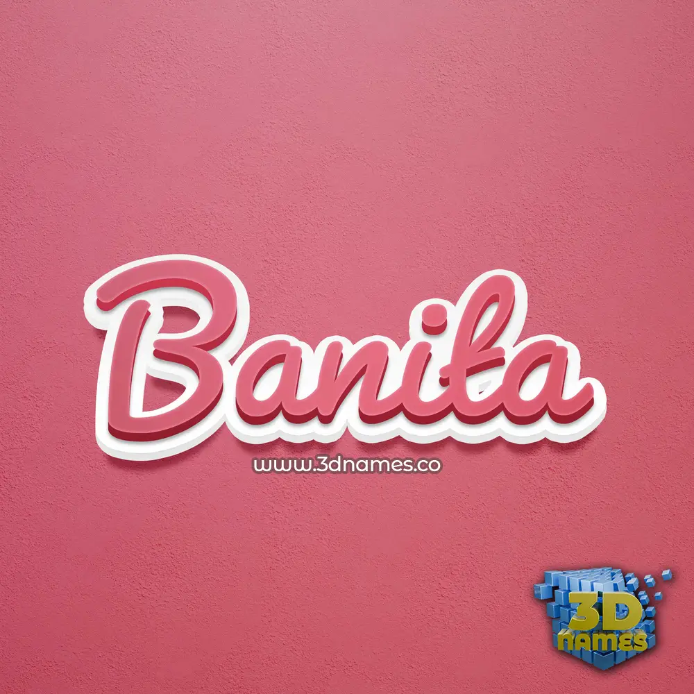 banita in Red Scribble style - 3D name wallpaper