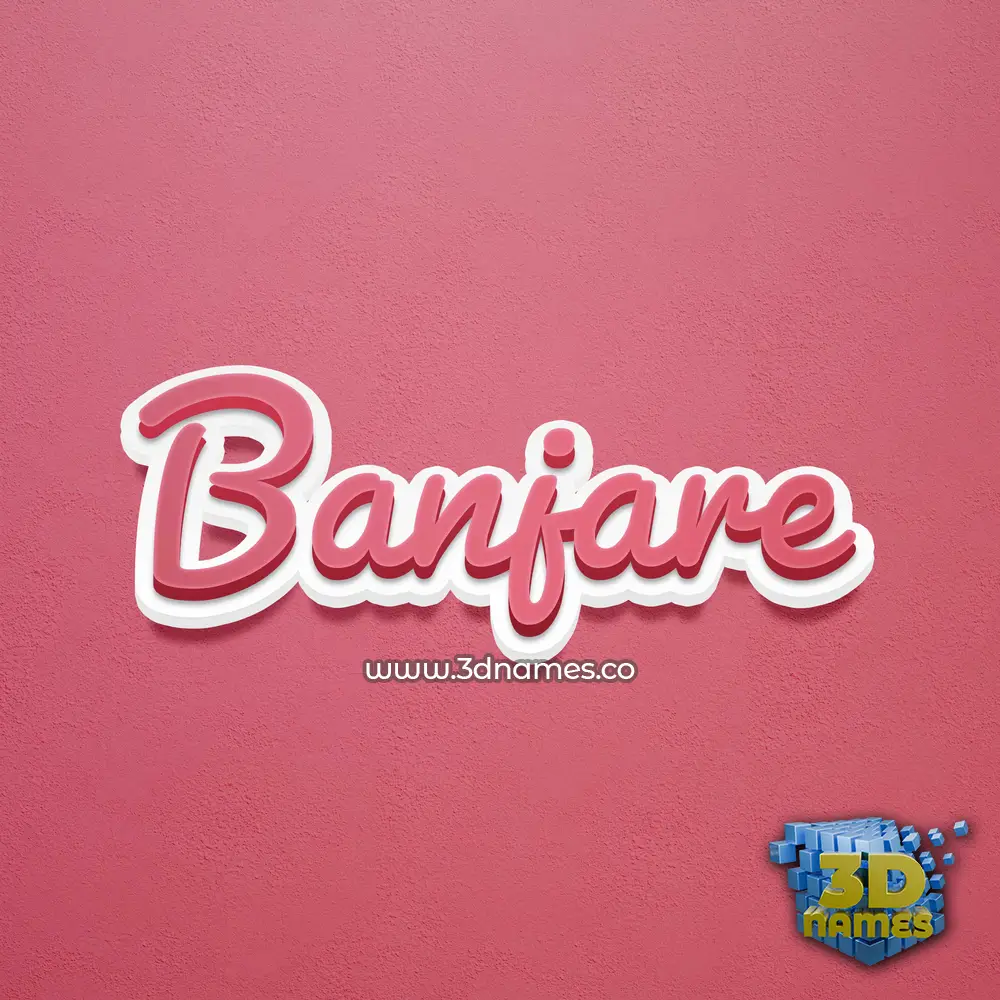 banjare in Red Scribble style - 3D name wallpaper
