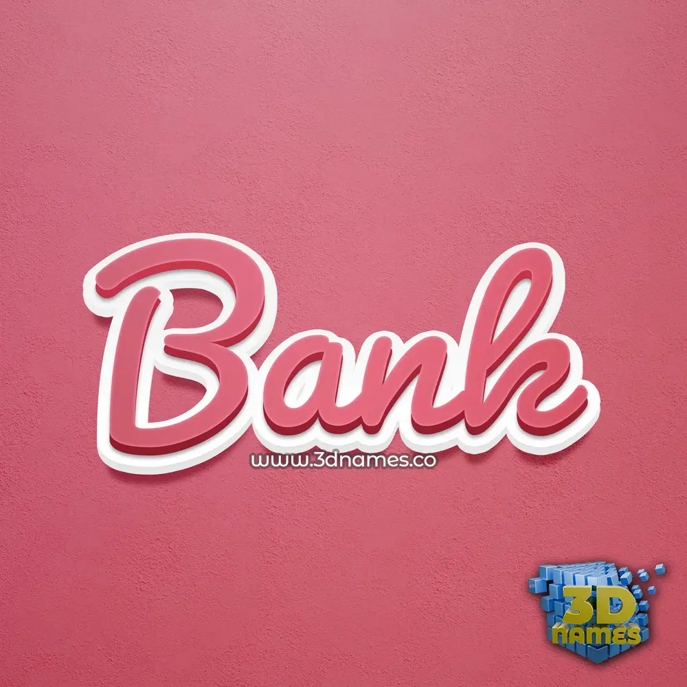 bank in Red Scribble style - 3D name wallpaper