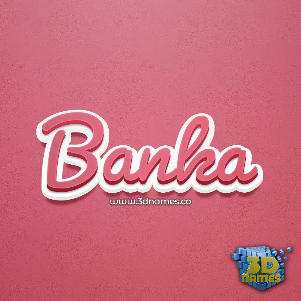 banka in Red Scribble style - 3D name wallpaper