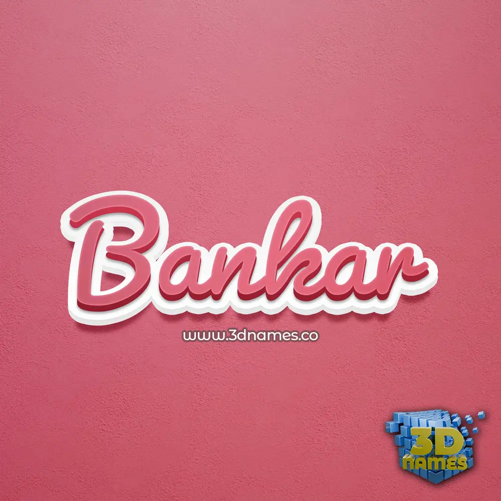 bankar in Red Scribble style - 3D name wallpaper
