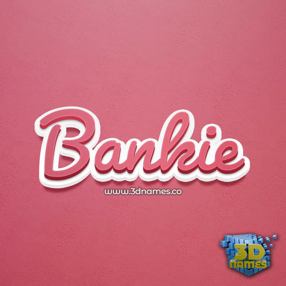 bankie in Red Scribble style - 3D name wallpaper