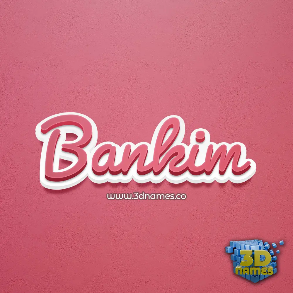 bankim in Red Scribble style - 3D name wallpaper