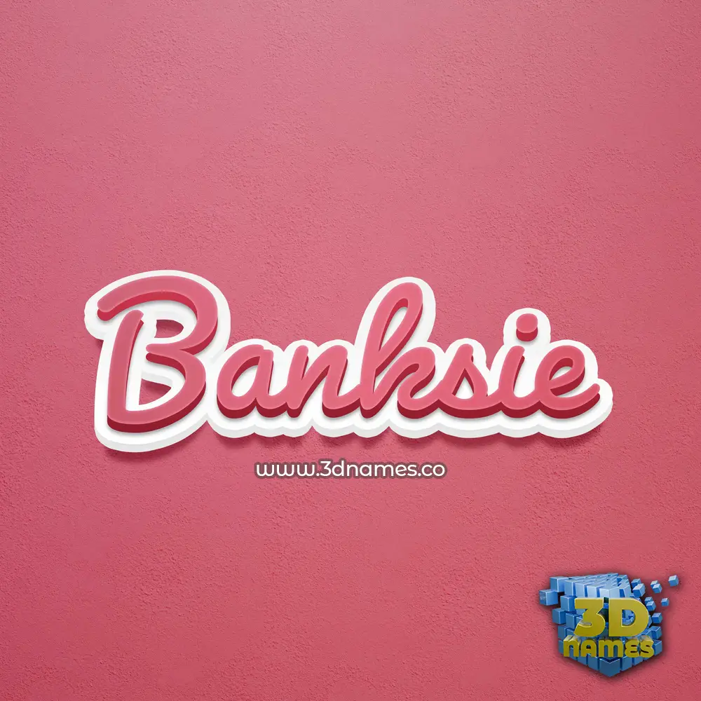 banksie in Red Scribble style - 3D name wallpaper