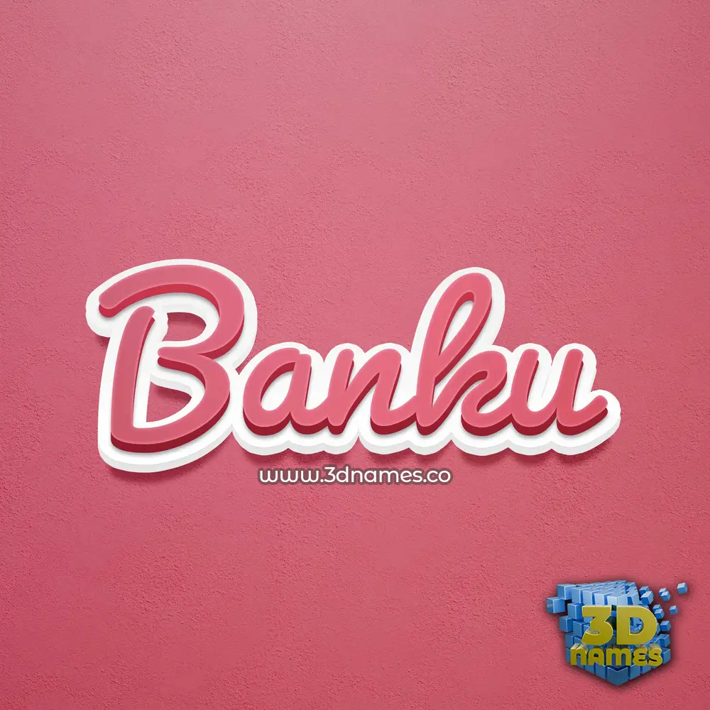 banku in Red Scribble style - 3D name wallpaper