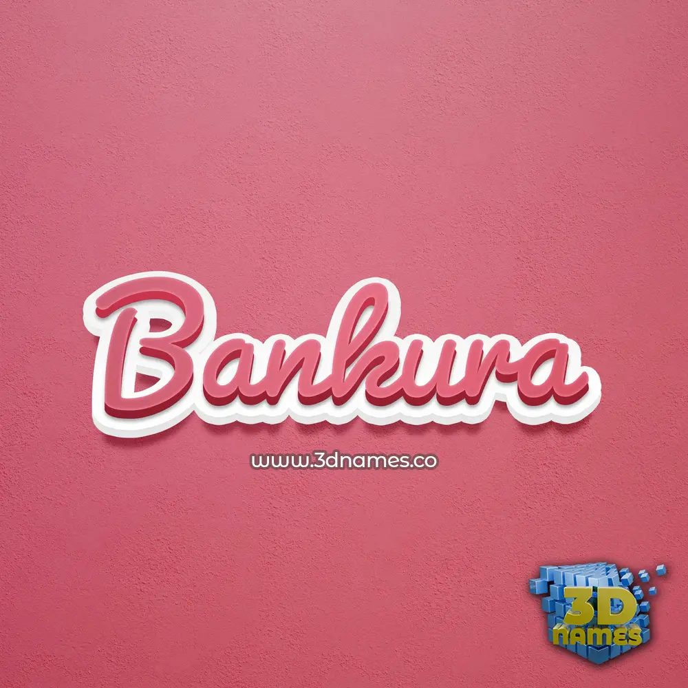bankura in Red Scribble style - 3D name wallpaper