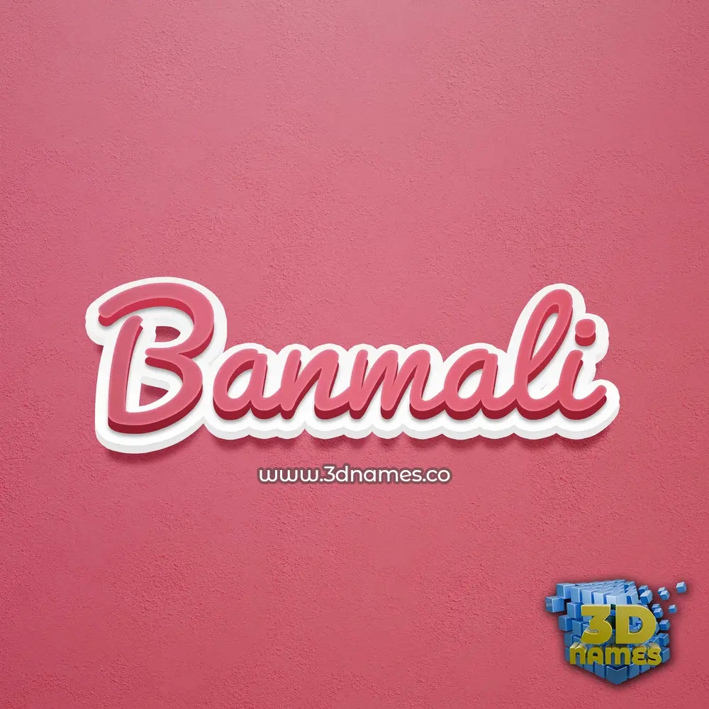 banmali in Red Scribble style - 3D name wallpaper