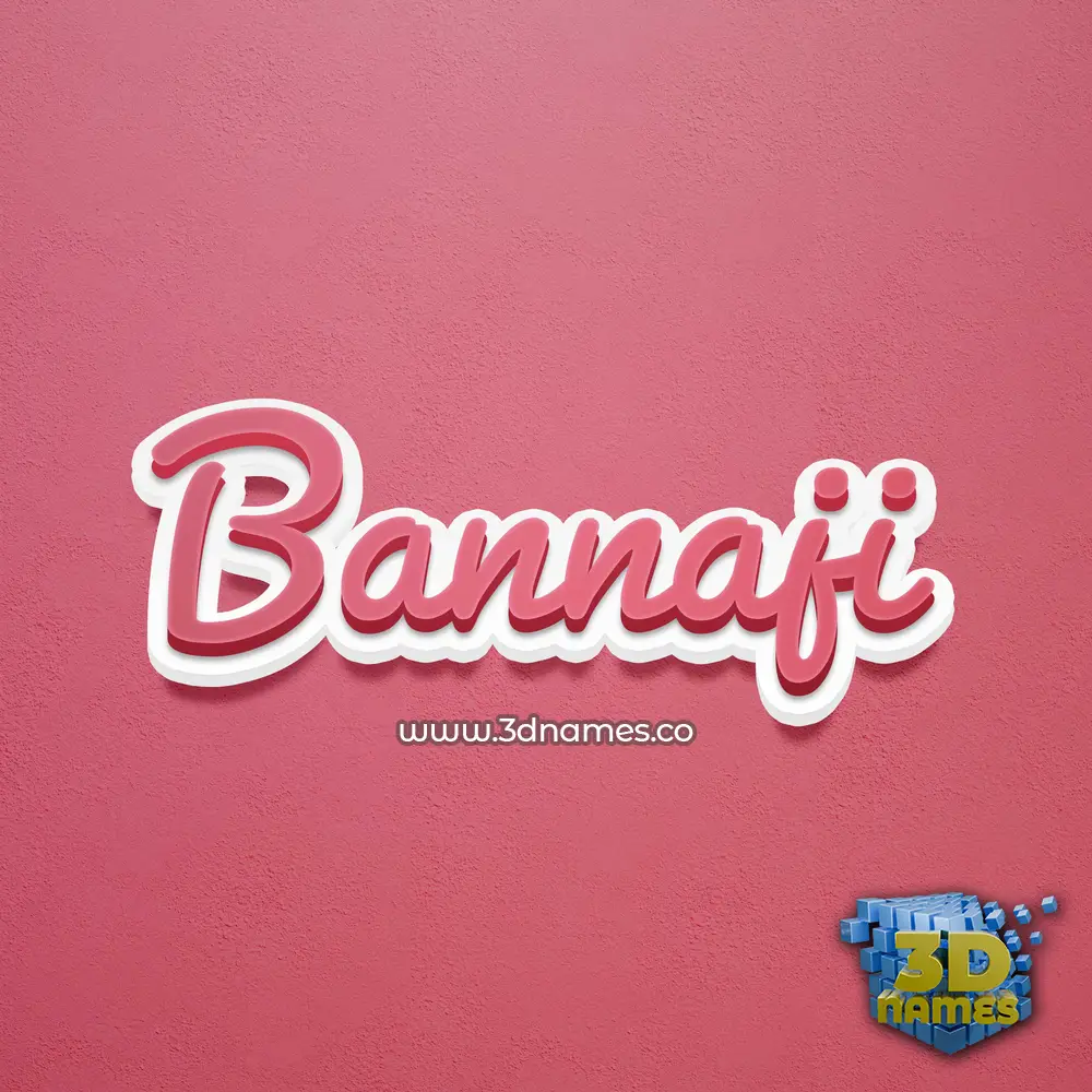 bannaji in Red Scribble style - 3D name wallpaper