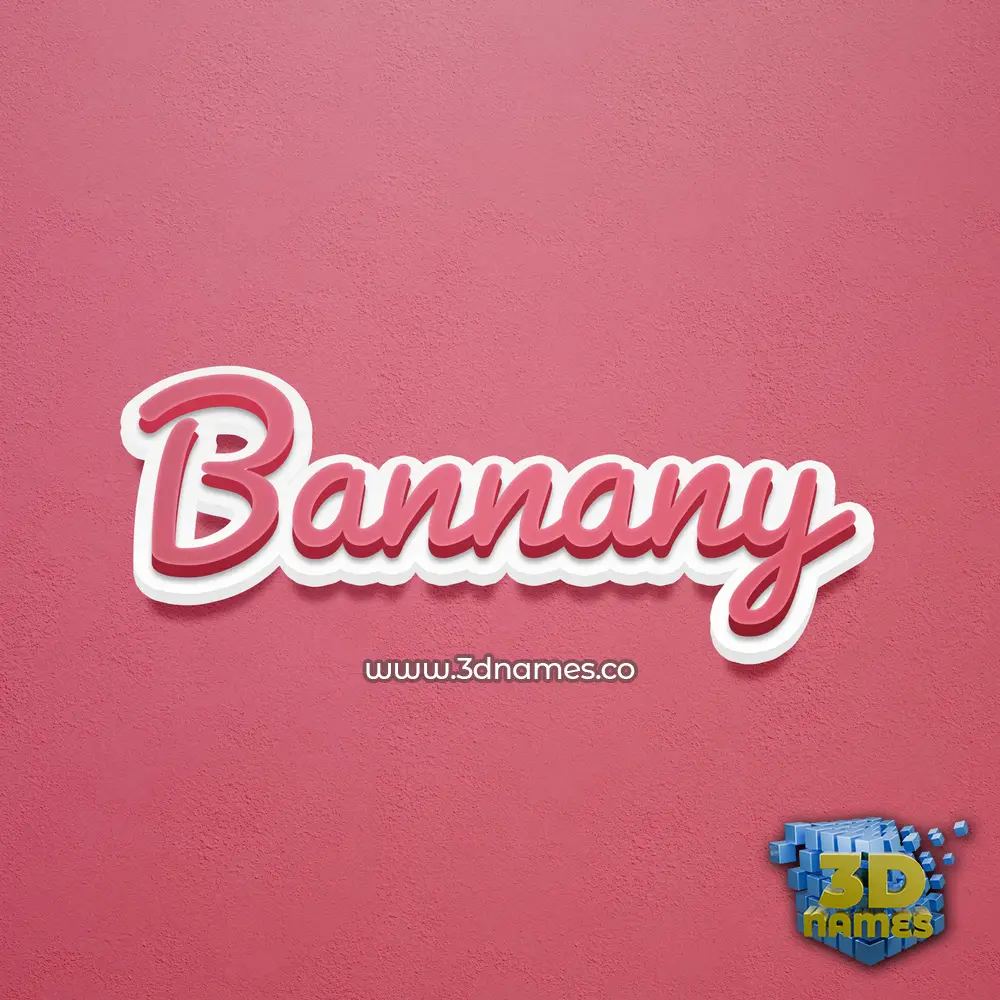 bannany in Red Scribble style - 3D name wallpaper