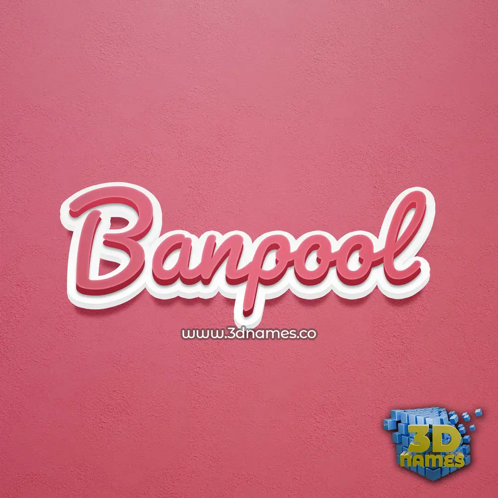 banpool in Red Scribble style - 3D name wallpaper