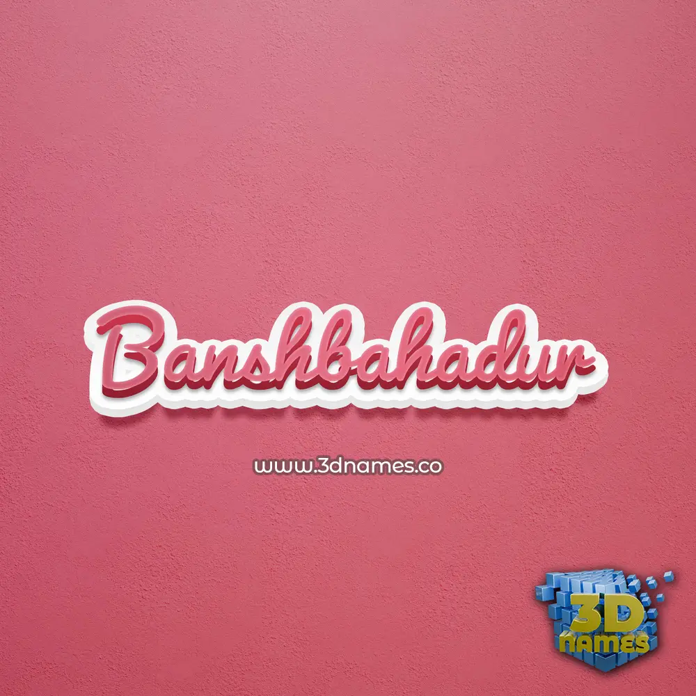 banshbahadur in Red Scribble style - 3D name wallpaper