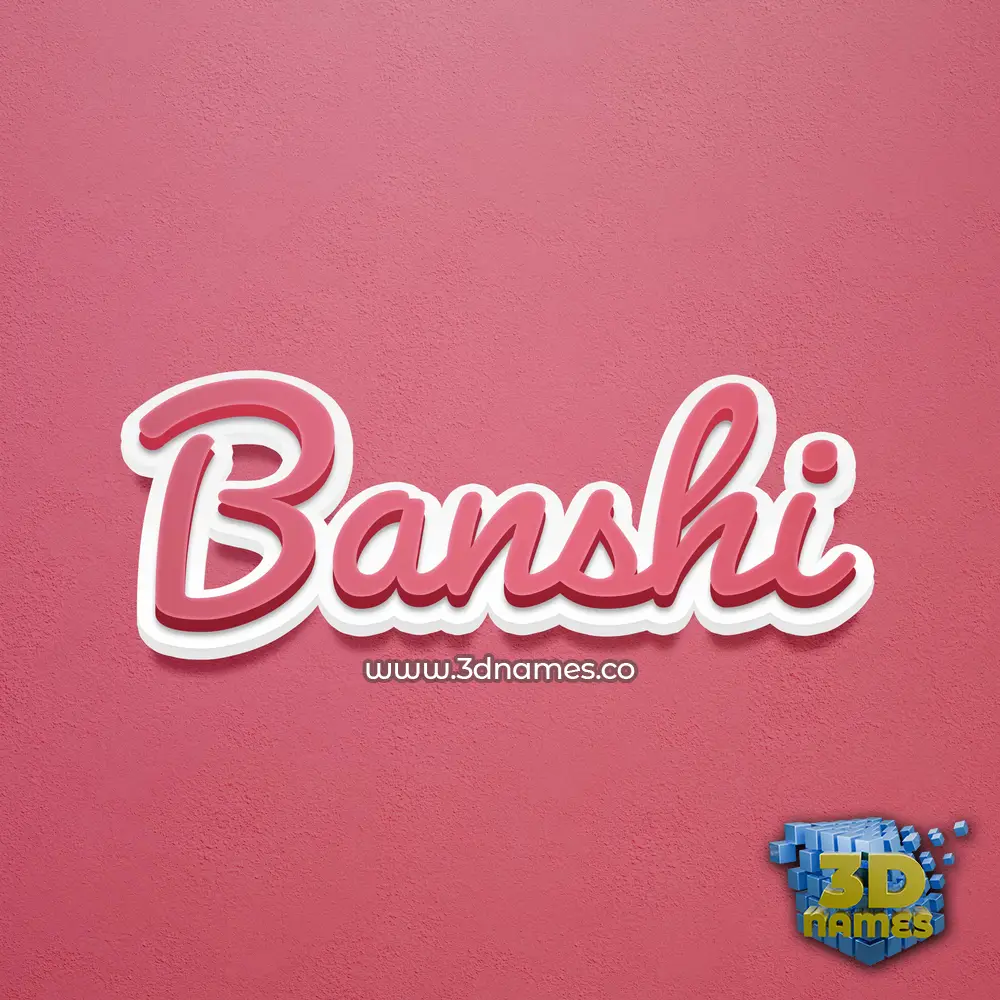 banshi in Red Scribble style - 3D name wallpaper