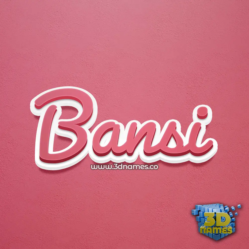 bansi in Red Scribble style - 3D name wallpaper