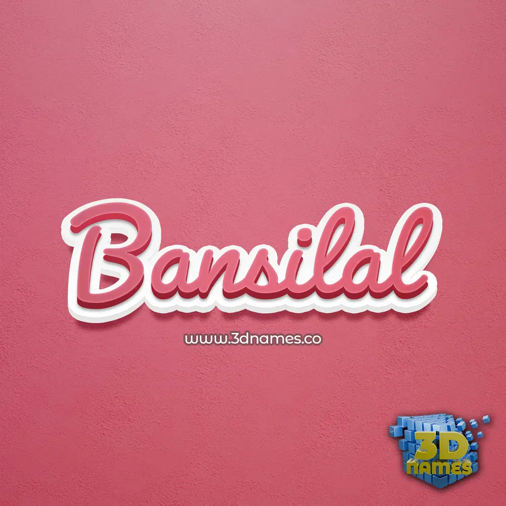 bansilal in Red Scribble style - 3D name wallpaper