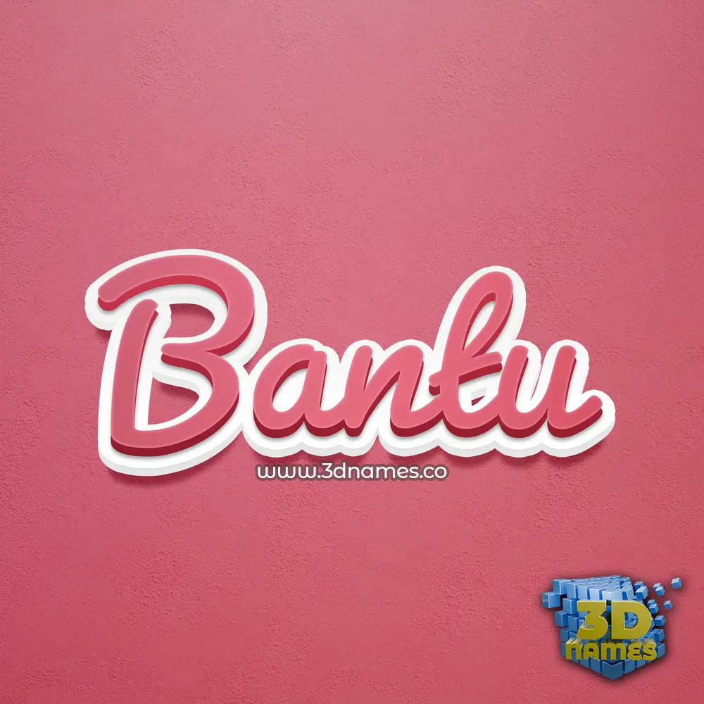 bantu in Red Scribble style - 3D name wallpaper