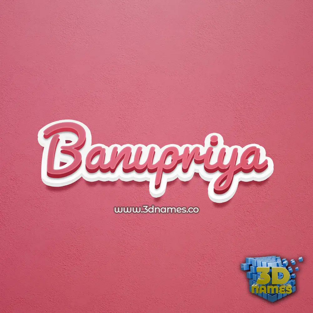 banupriya in Red Scribble style - 3D name wallpaper
