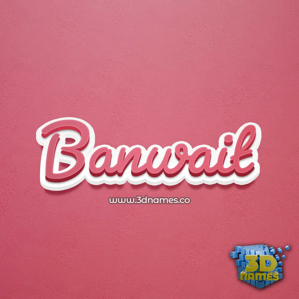 banwait in Red Scribble style - 3D name wallpaper