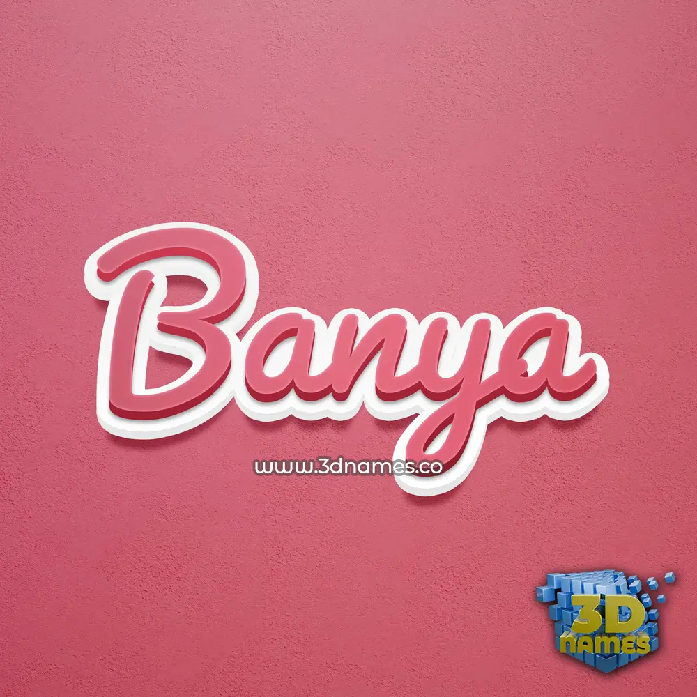 banya in Red Scribble style - 3D name wallpaper