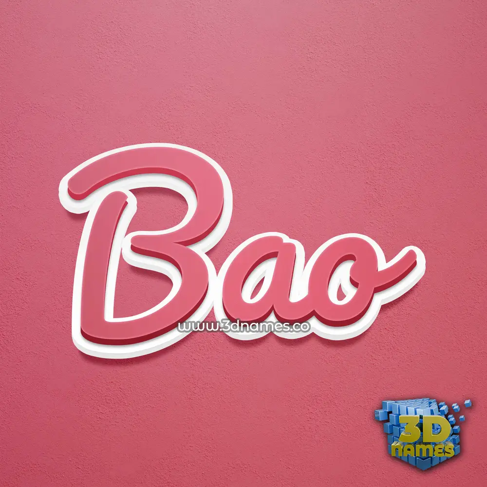 bao in Red Scribble style - 3D name wallpaper
