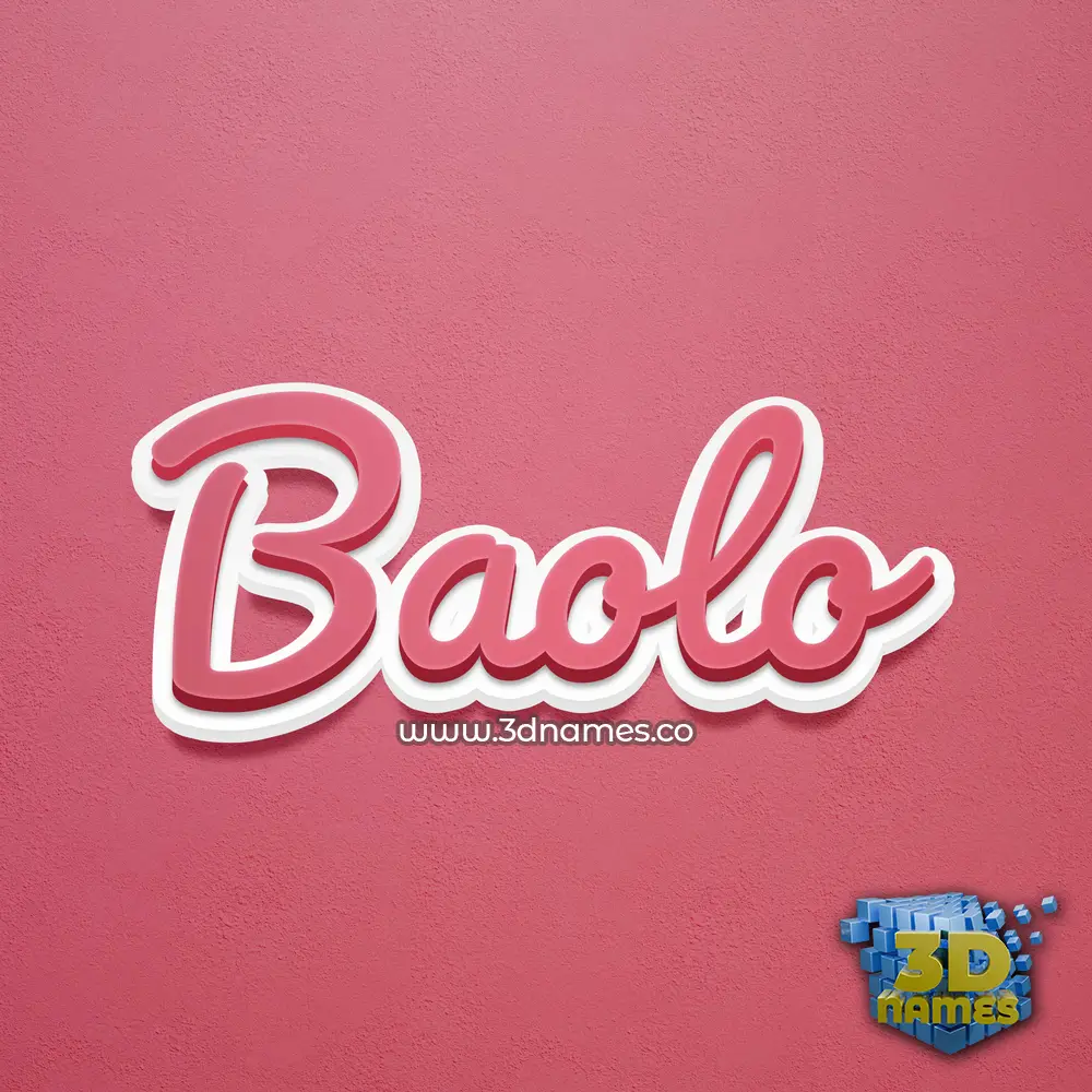 baolo in Red Scribble style - 3D name wallpaper