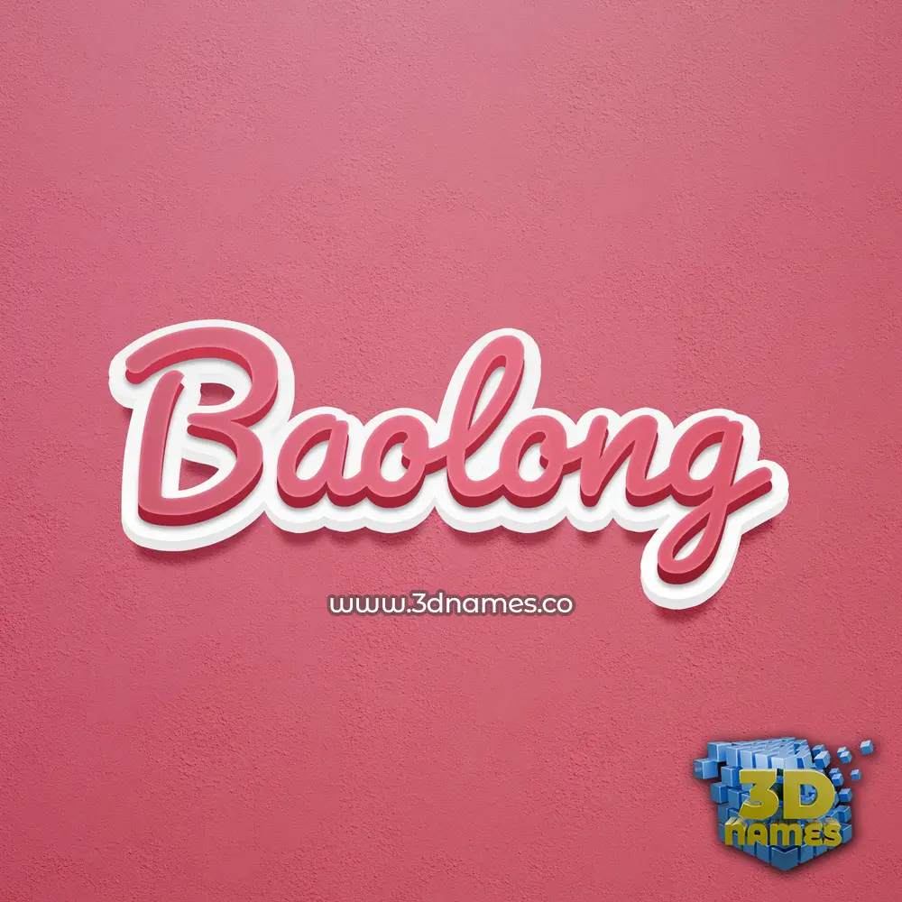 baolong in Red Scribble style - 3D name wallpaper