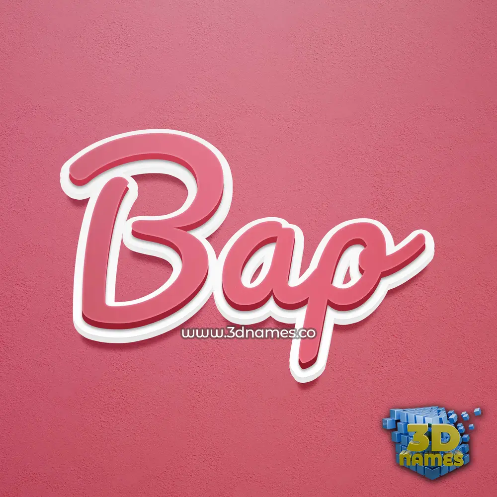 bap in Red Scribble style - 3D name wallpaper