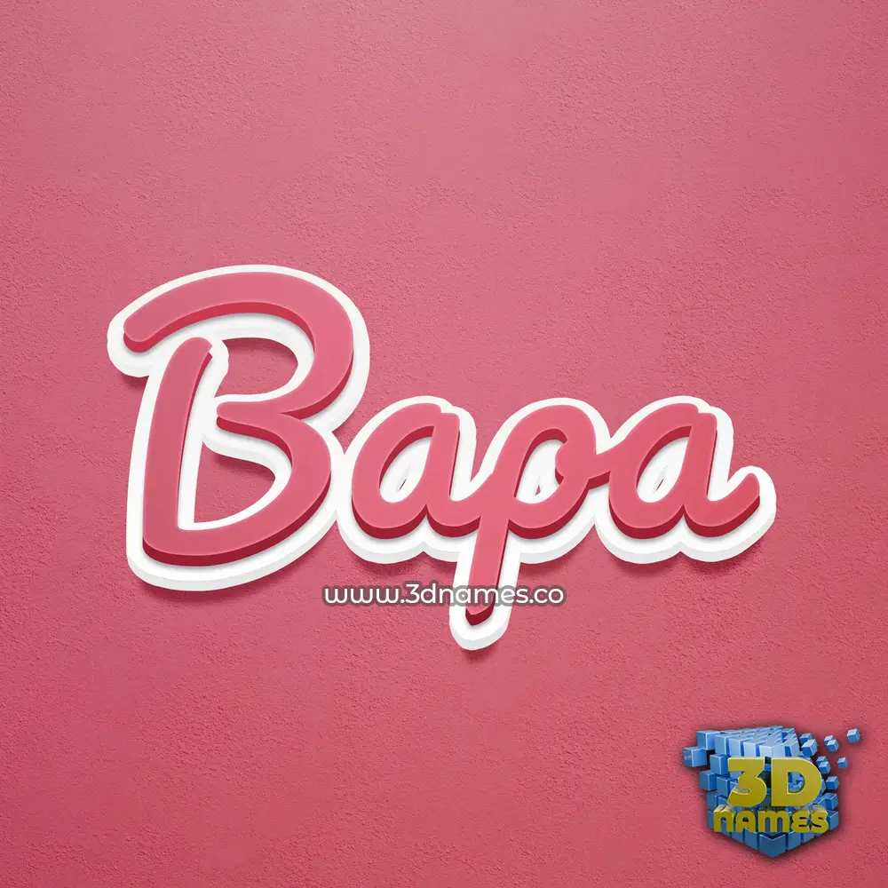 bapa in Red Scribble style - 3D name wallpaper