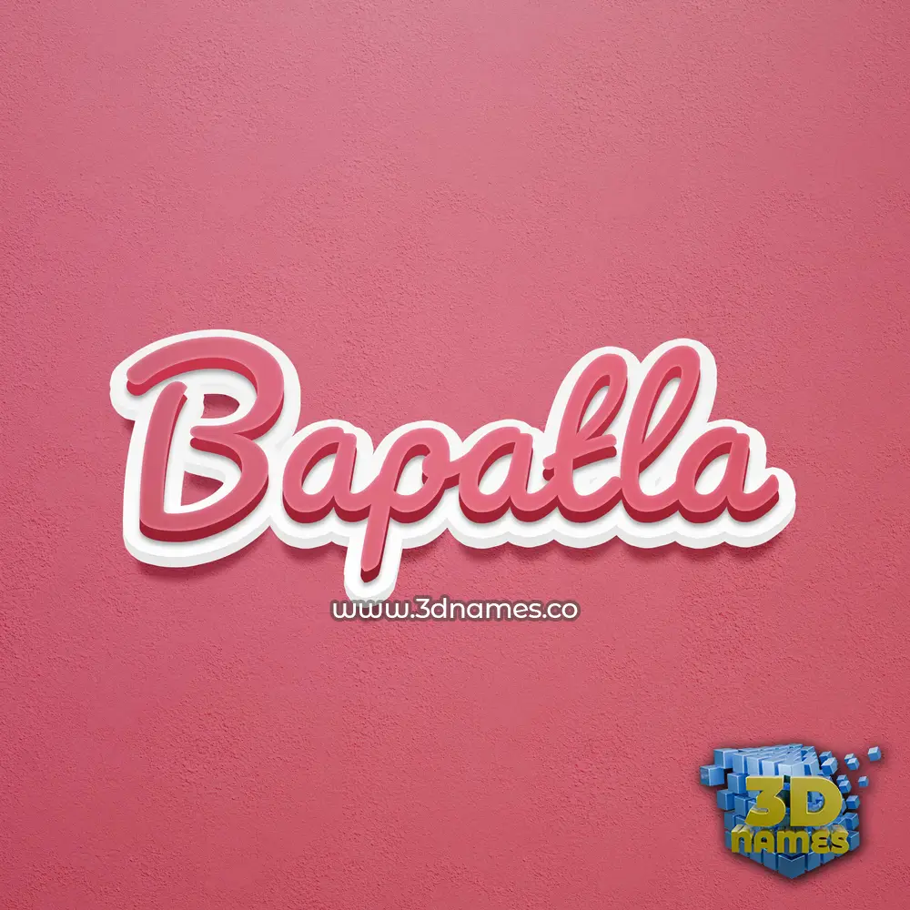 bapatla in Red Scribble style - 3D name wallpaper