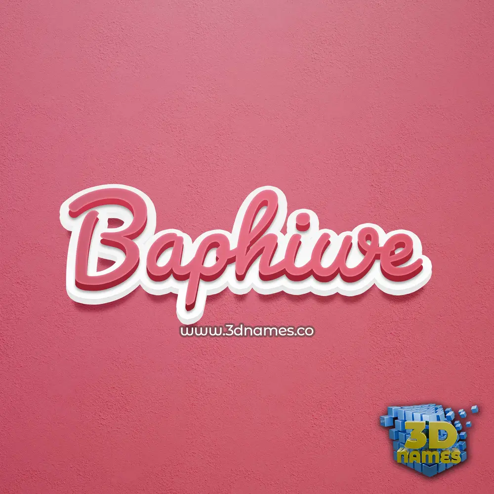 baphiwe in Red Scribble style - 3D name wallpaper