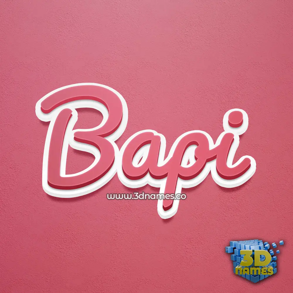 bapi in Red Scribble style - 3D name wallpaper