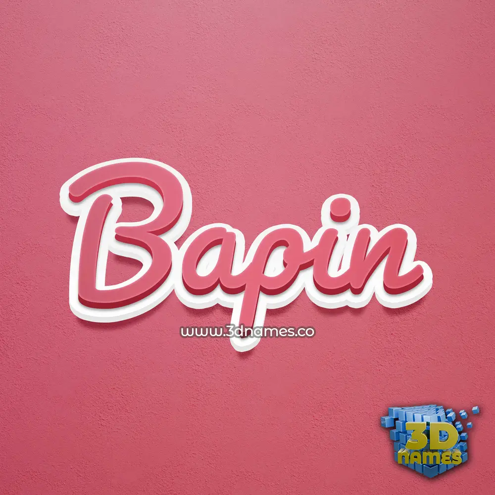 bapin in Red Scribble style - 3D name wallpaper