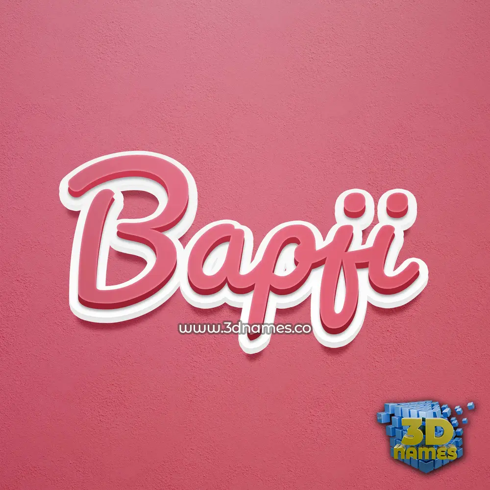 bapji in Red Scribble style - 3D name wallpaper
