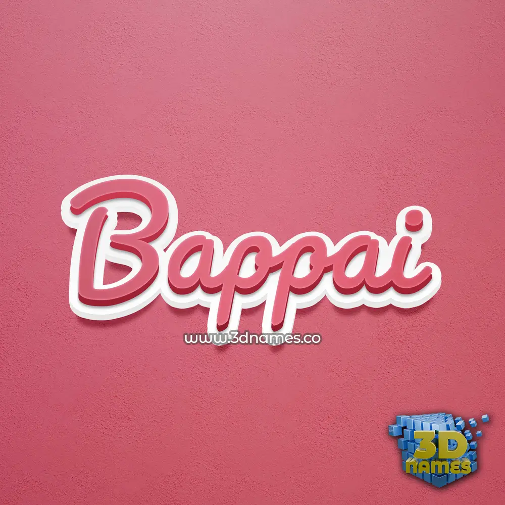 bappai in Red Scribble style - 3D name wallpaper