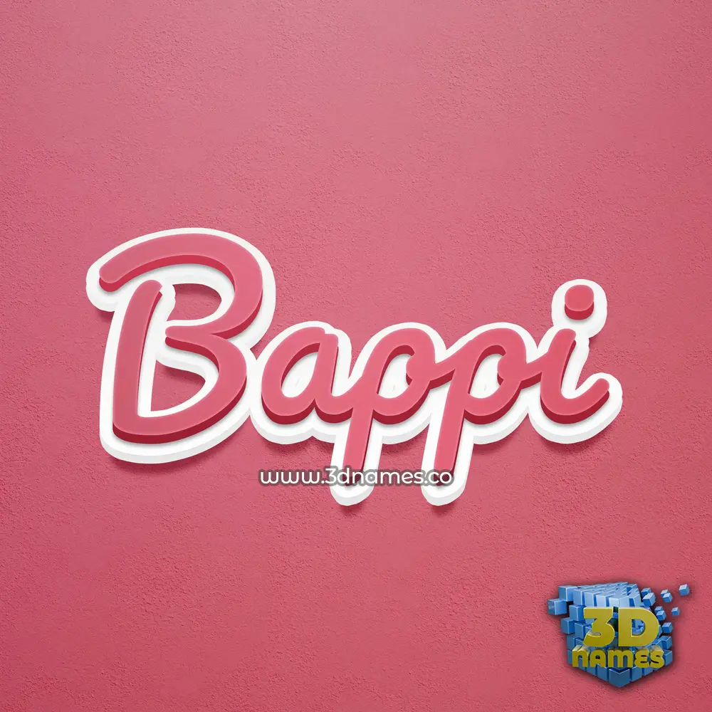 bappi in Red Scribble style - 3D name wallpaper