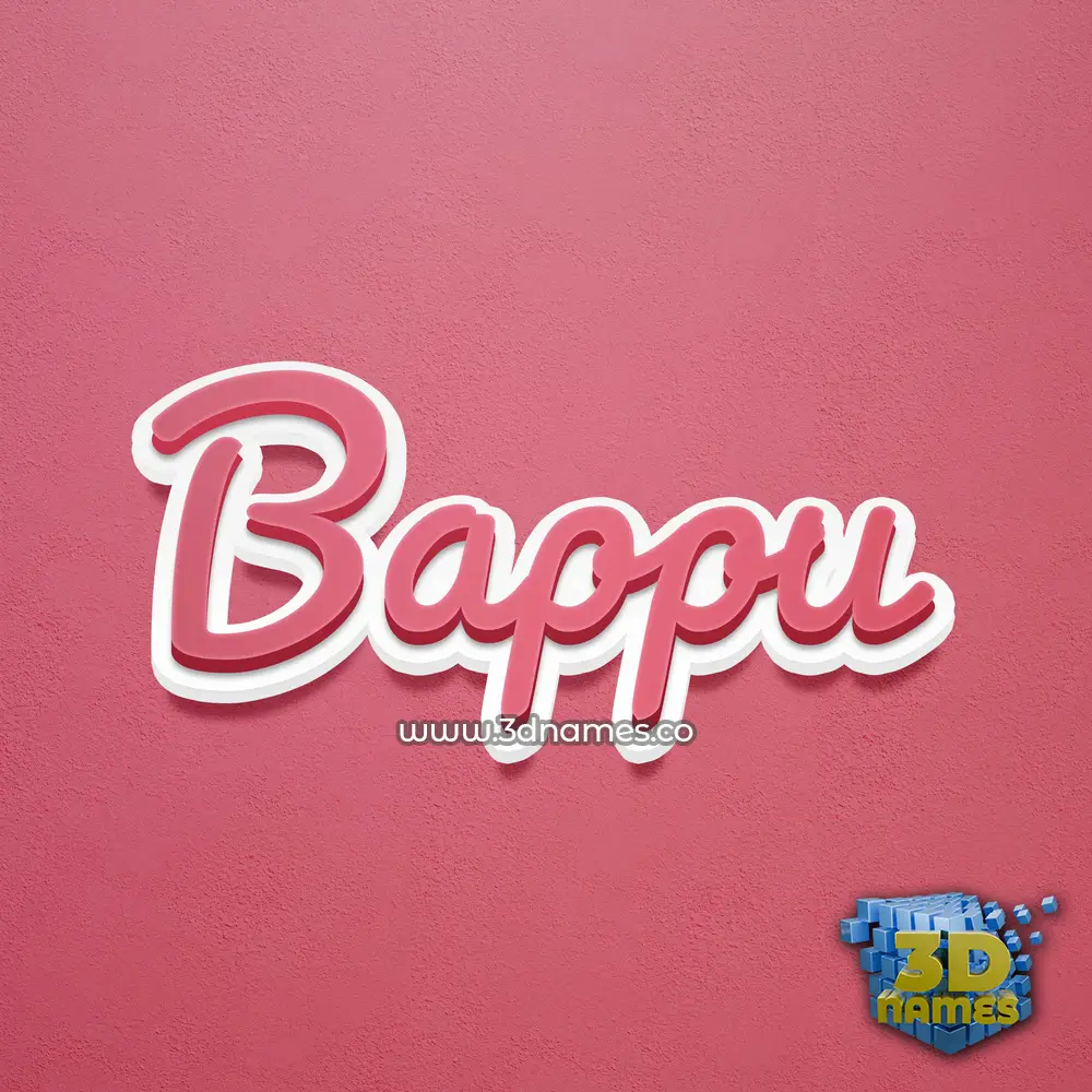 bappu in Red Scribble style - 3D name wallpaper