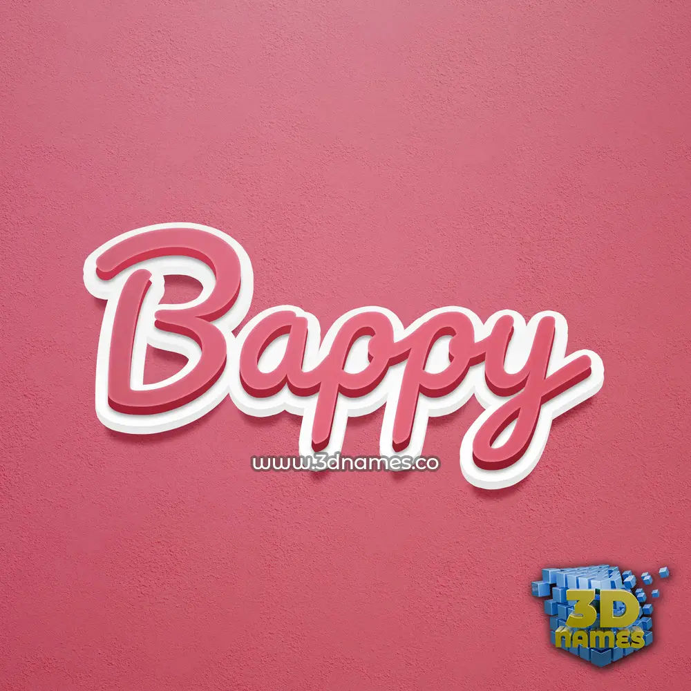 bappy in Red Scribble style - 3D name wallpaper