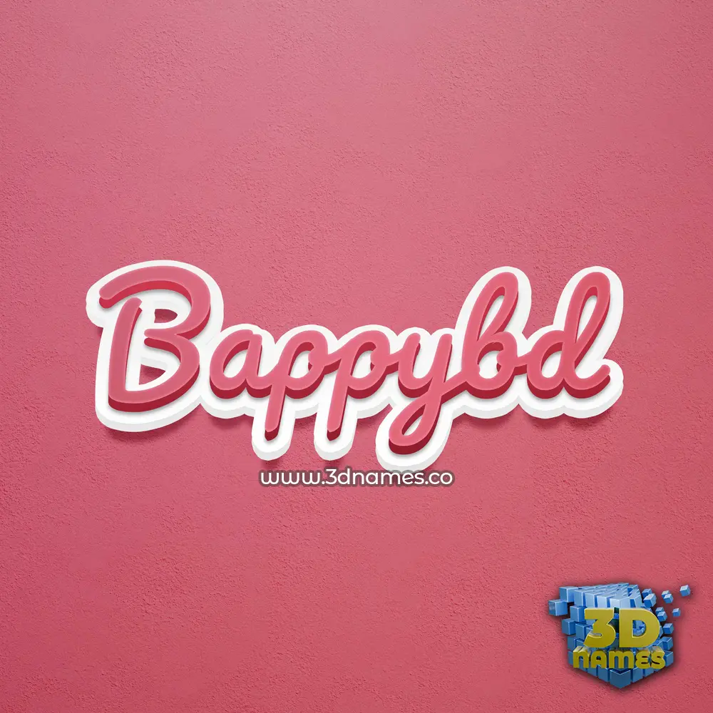 bappybd in Red Scribble style - 3D name wallpaper