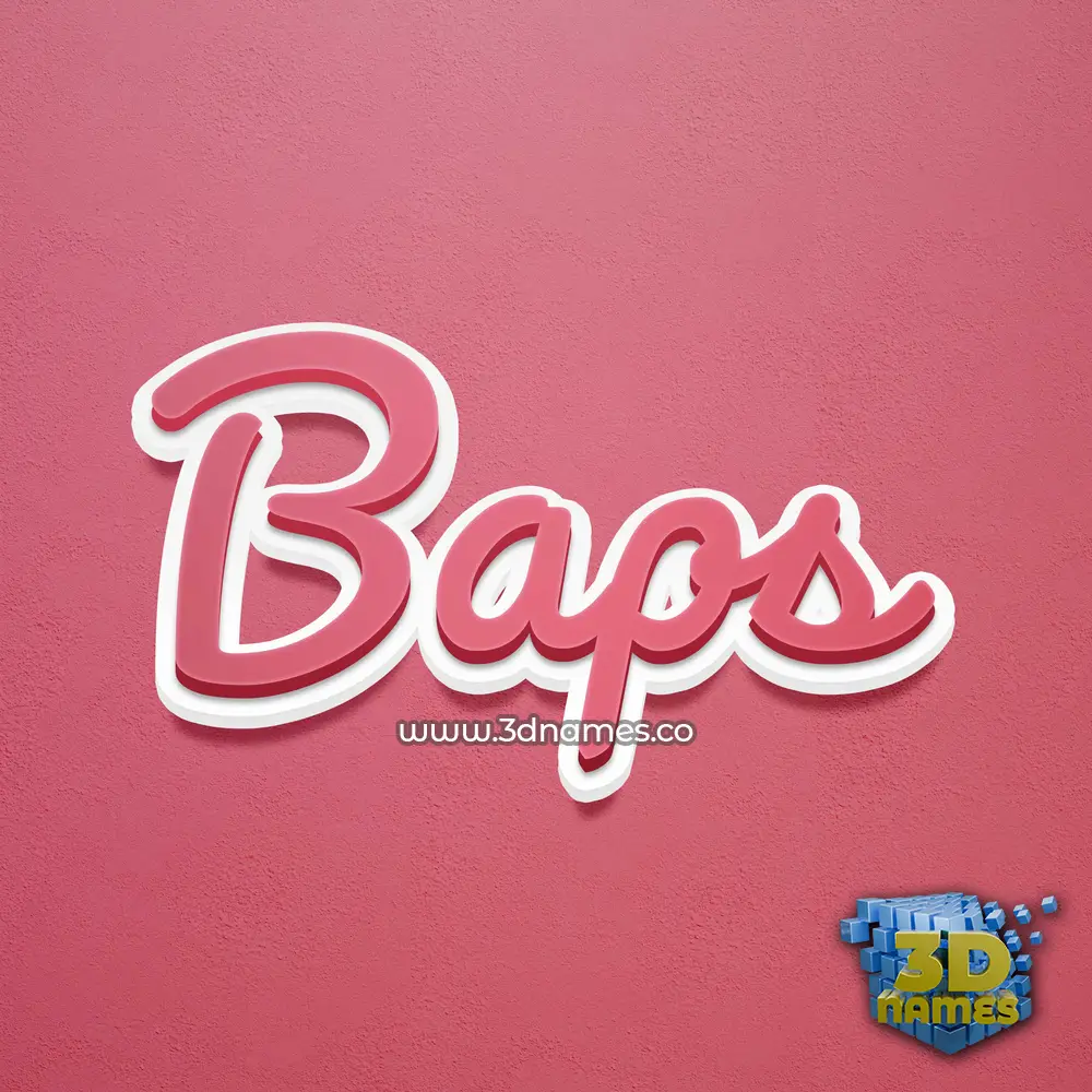baps in Red Scribble style - 3D name wallpaper