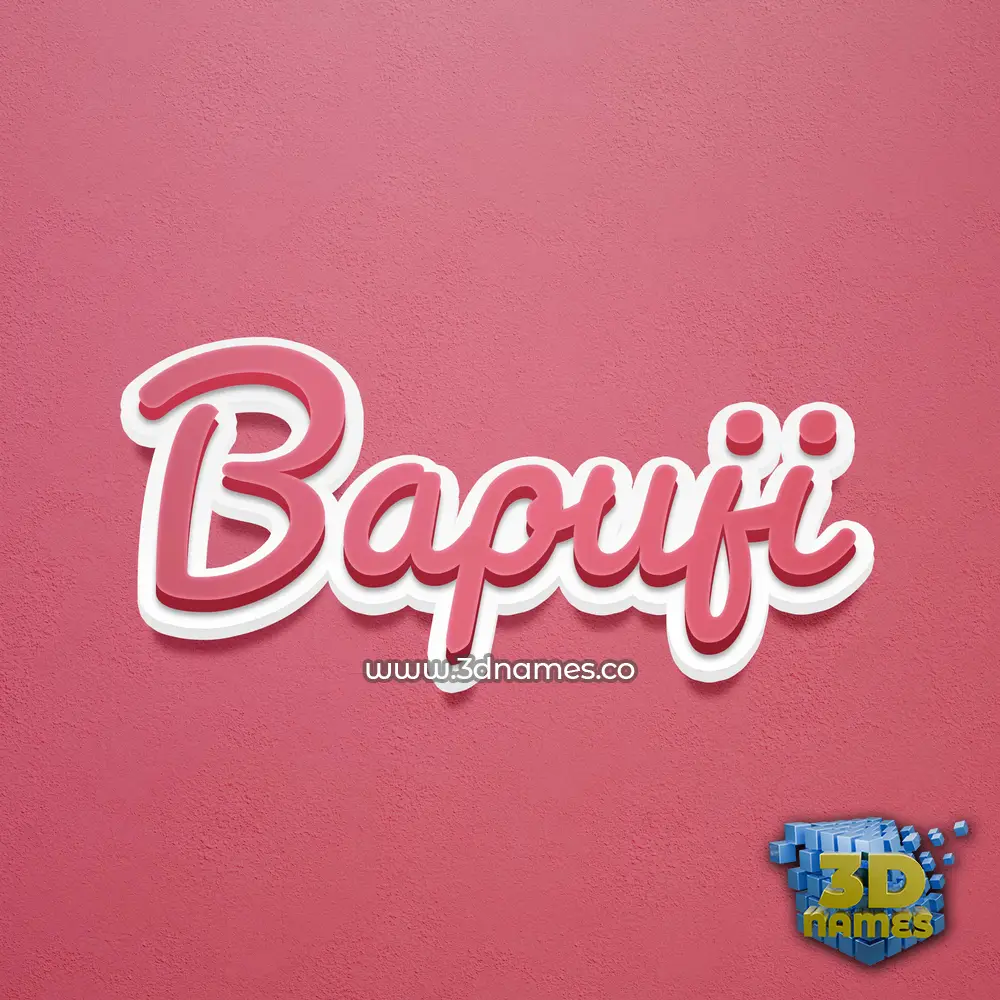bapuji in Red Scribble style - 3D name wallpaper