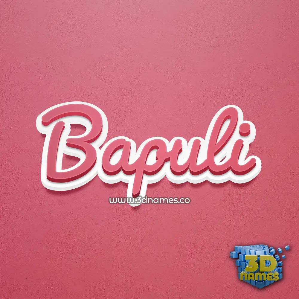bapuli in Red Scribble style - 3D name wallpaper