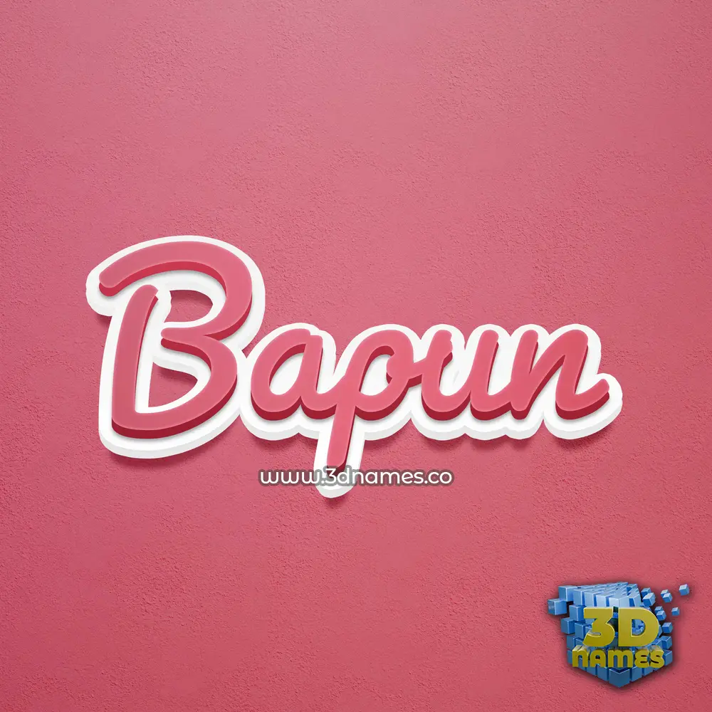bapun in Red Scribble style - 3D name wallpaper