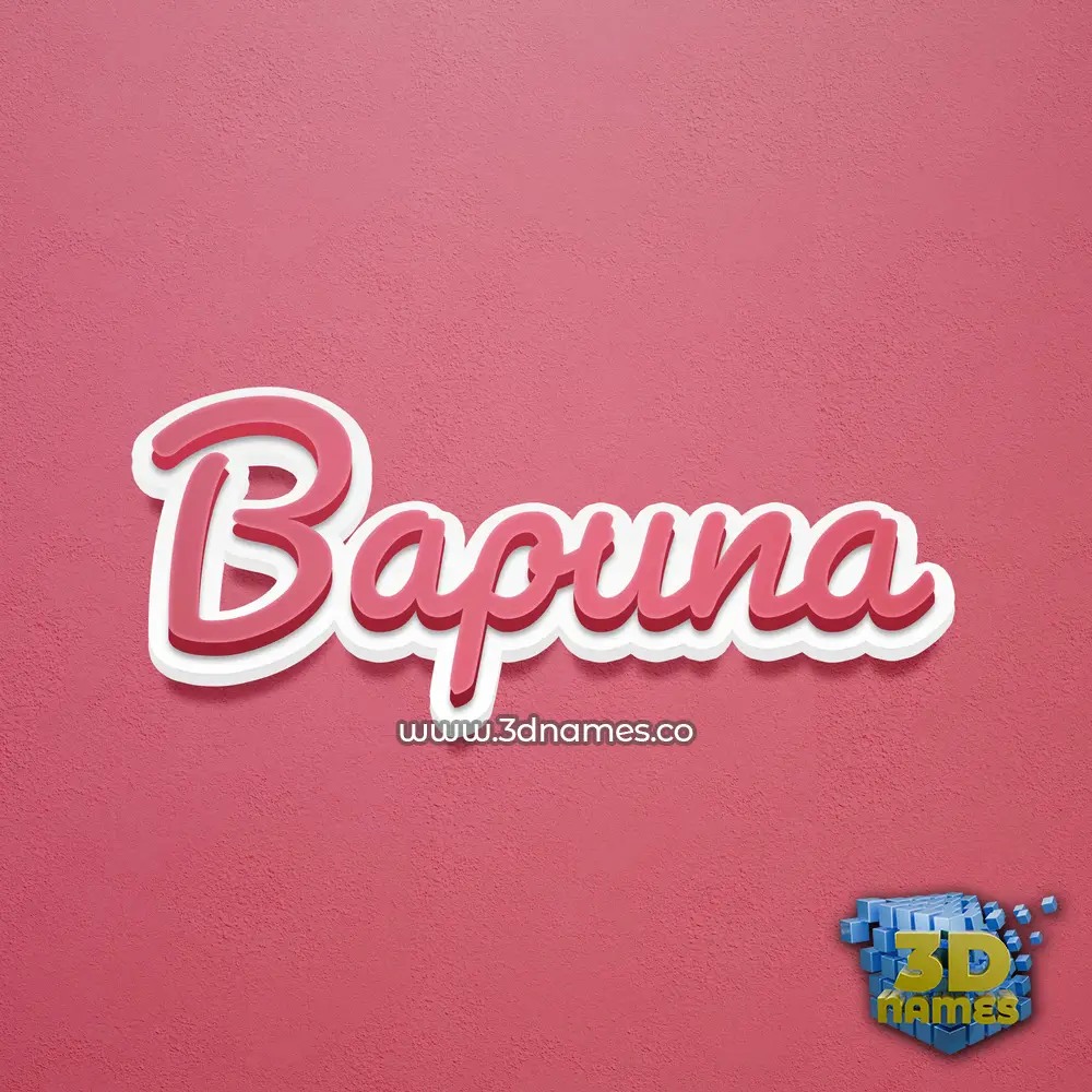 bapuna in Red Scribble style - 3D name wallpaper