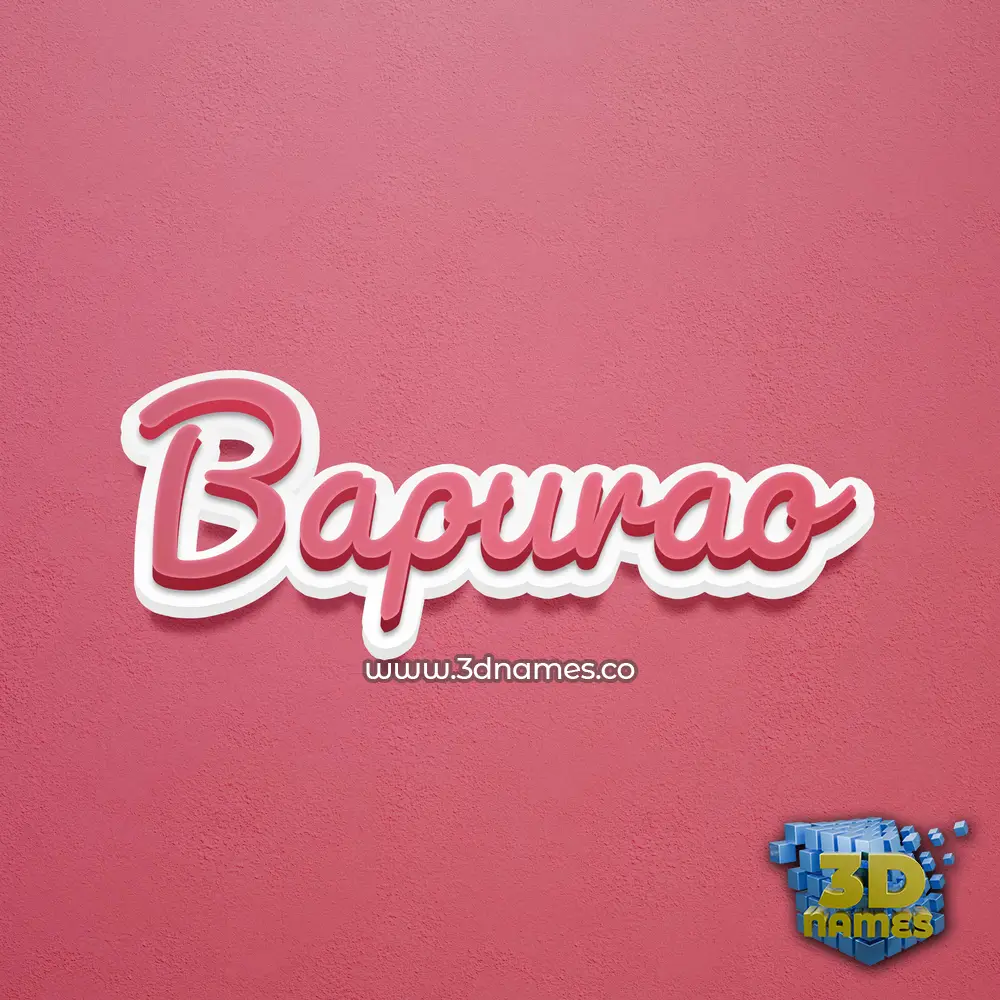 bapurao in Red Scribble style - 3D name wallpaper