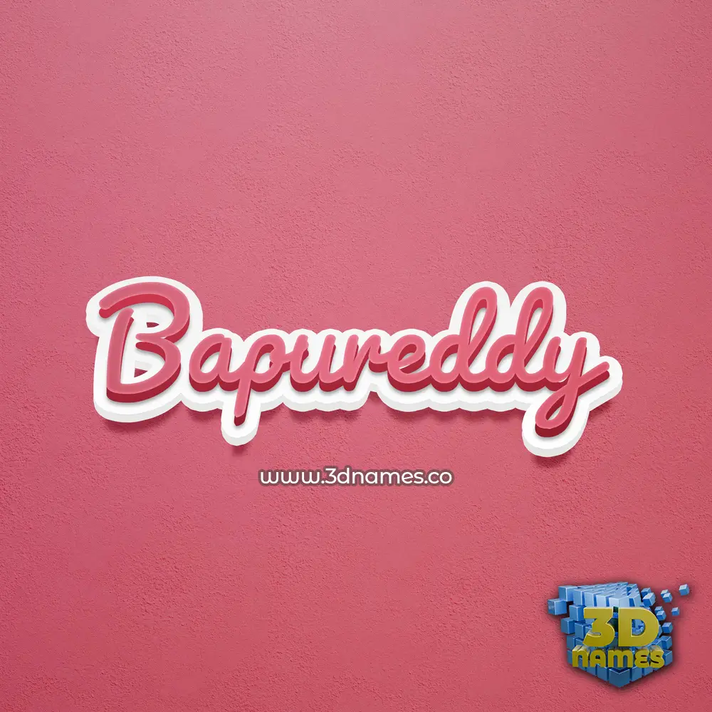 bapureddy in Red Scribble style - 3D name wallpaper