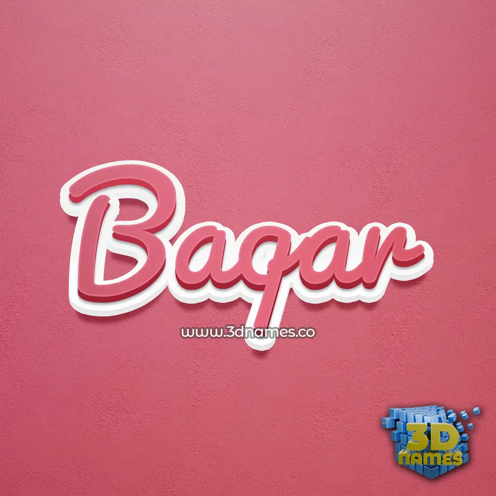 baqar in Red Scribble style - 3D name wallpaper