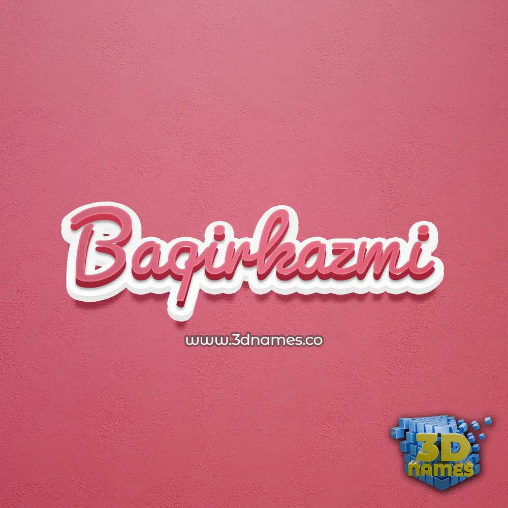 baqirkazmi in Red Scribble style - 3D name wallpaper