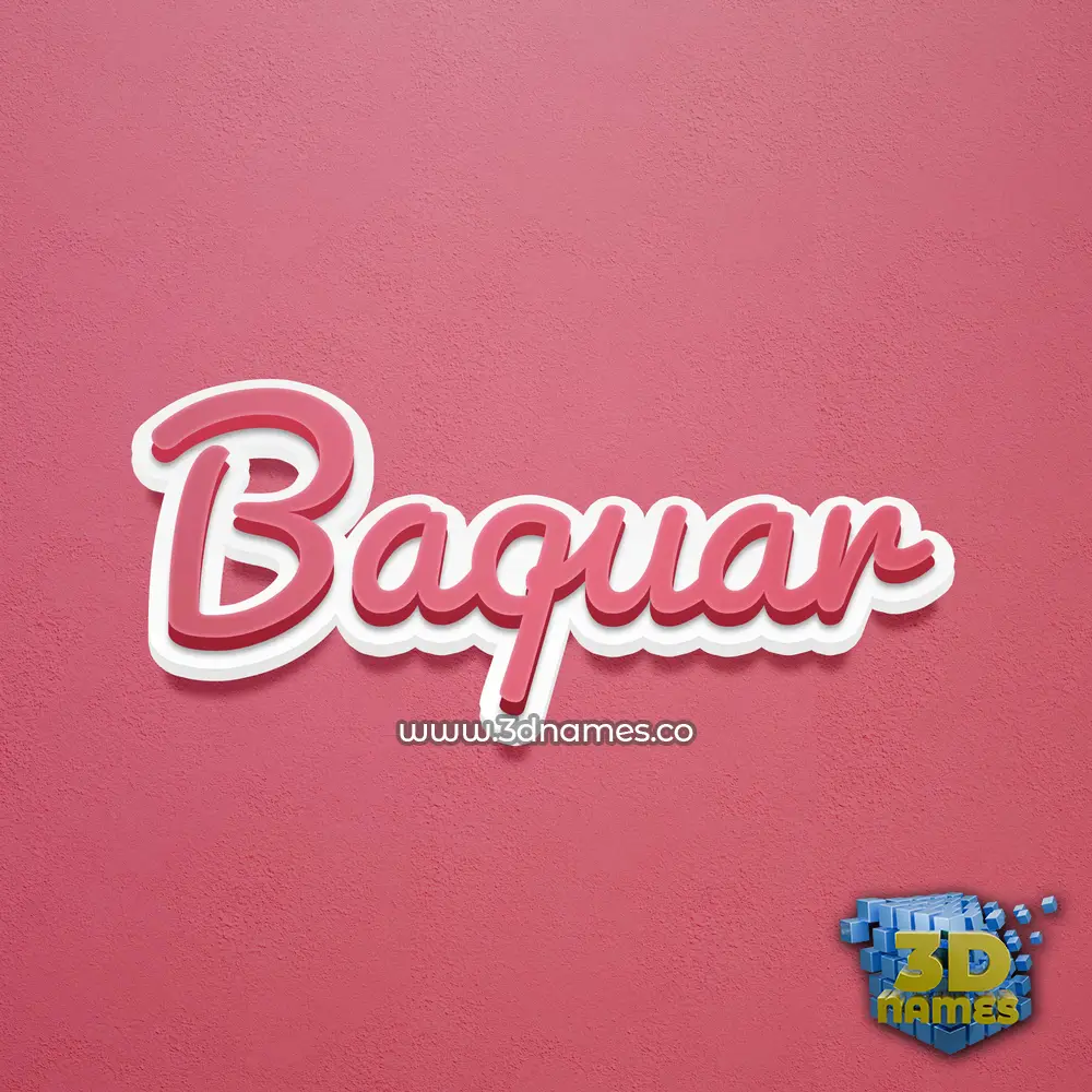 baquar in Red Scribble style - 3D name wallpaper