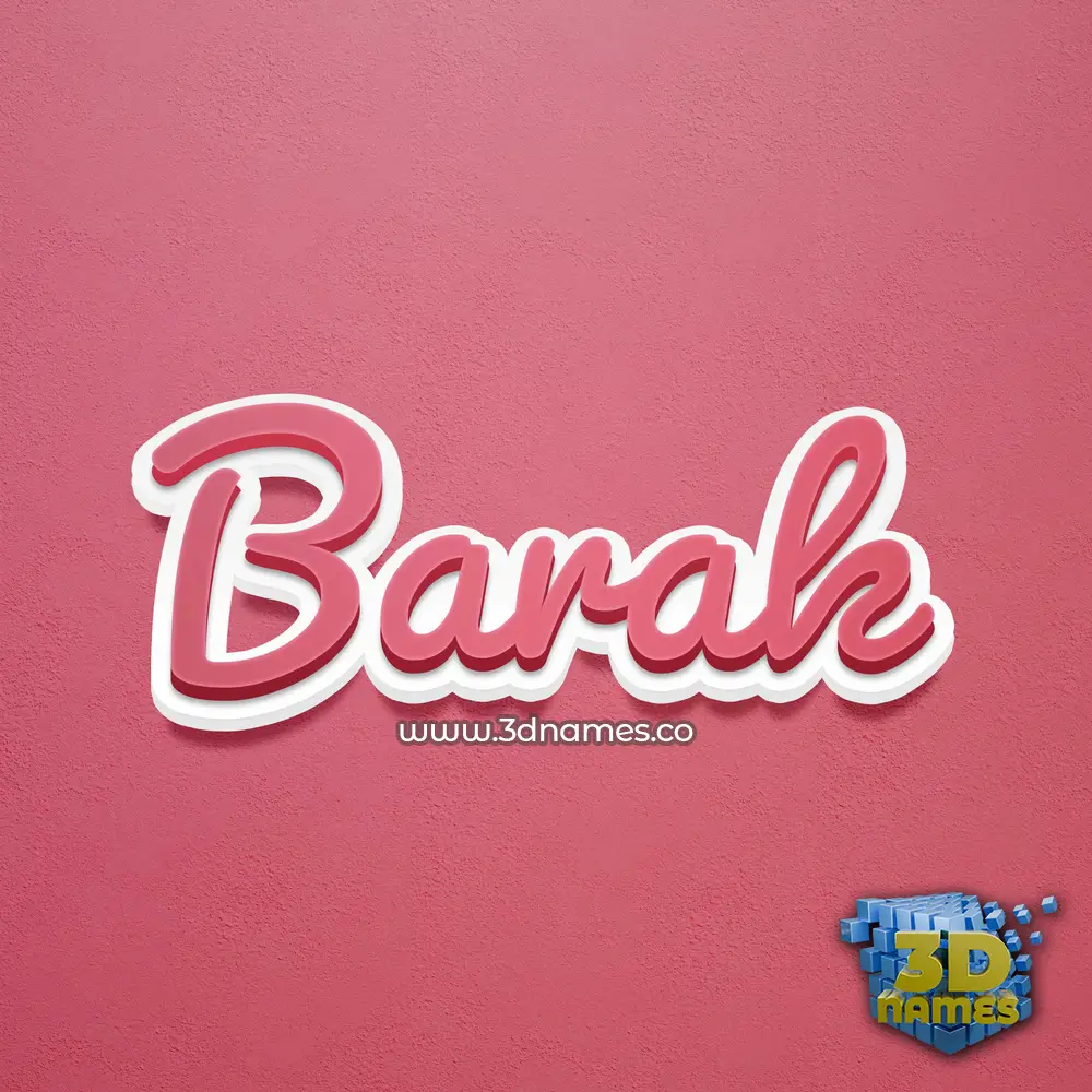 barak in Red Scribble style - 3D name wallpaper