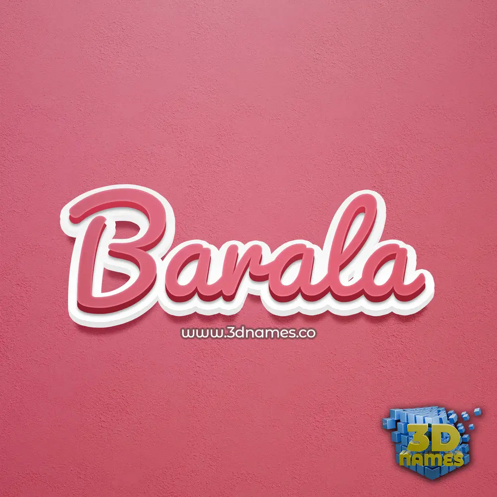 barala in Red Scribble style - 3D name wallpaper